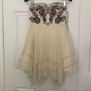 Free People Embroidered Ivory Dress